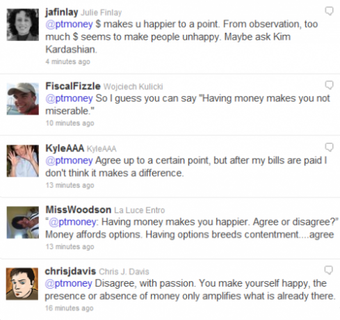 المال يجعلك أكثر سعادة على تويتر