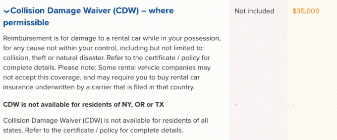 Exonération en cas de collision (CDW)
