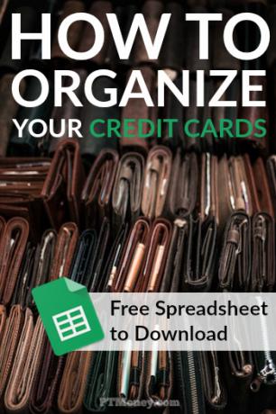 Fini le chaos! Tu dois organiser tes cartes de crédit. Utilisez ce téléchargement gratuit de feuille de calcul et voyez comment j'organise mes cartes et décidez lesquelles conserver et lesquelles fermer ou rétrograder.