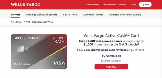 รีวิว Wells Fargo Active Cash