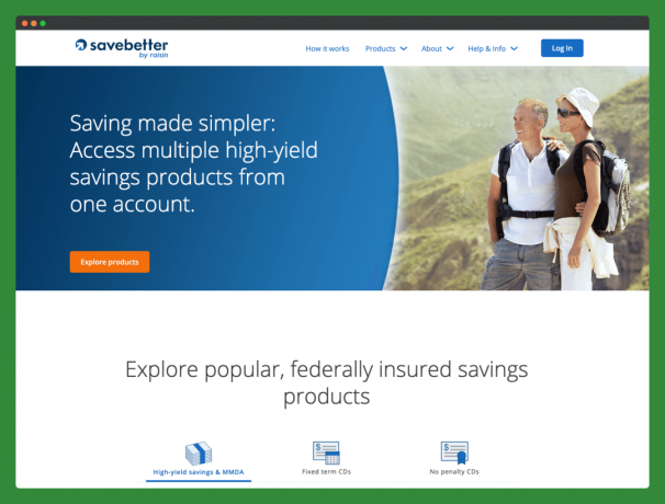 Page d'accueil SaveBetter