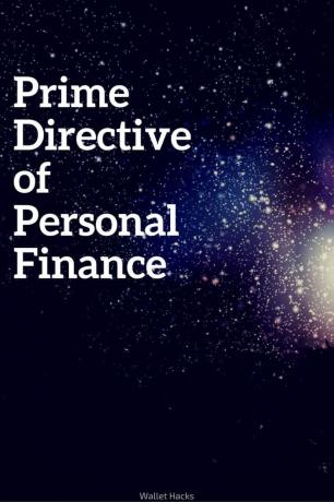 80% van alle persoonlijke financiën kan worden gedestilleerd tot één regel - ik noem het de hoofdrichtlijn van persoonlijke financiën.