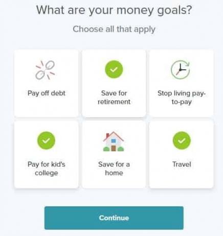 Izberite svoje denarne cilje: Plačilni dolg, upokojitev, fakulteta, dom, potovanja