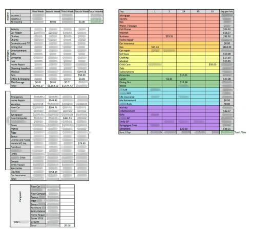 Zamegljeno oblikovanje proračuna za Excel